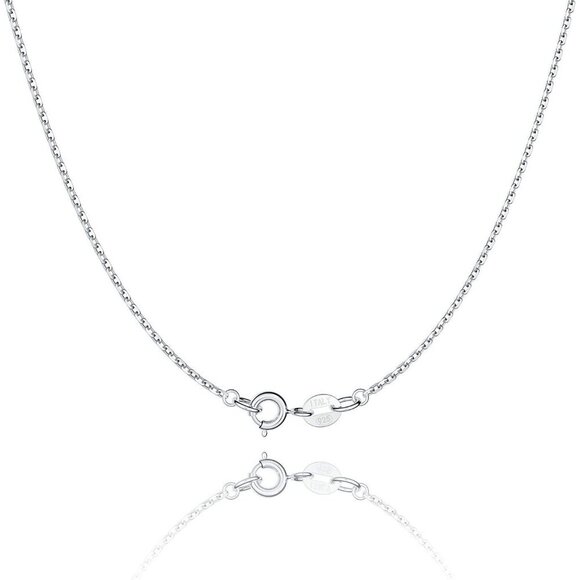 925 Sterling Silver Chain Necklace Chain for Women 1.1mm Cable Chain Necklace Up - Picture 1 of 6